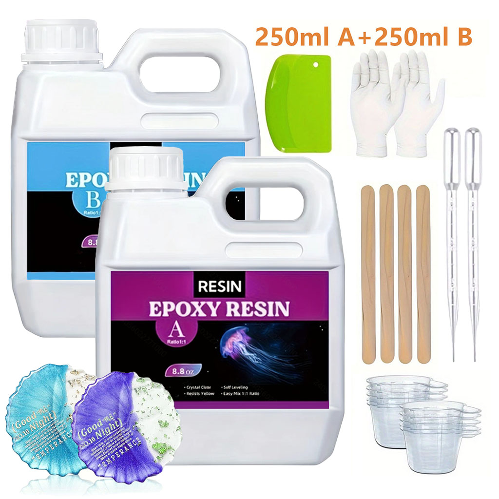 Resin Jewelry Kit - Kit de résine époxy transparente 125ml/250ml
