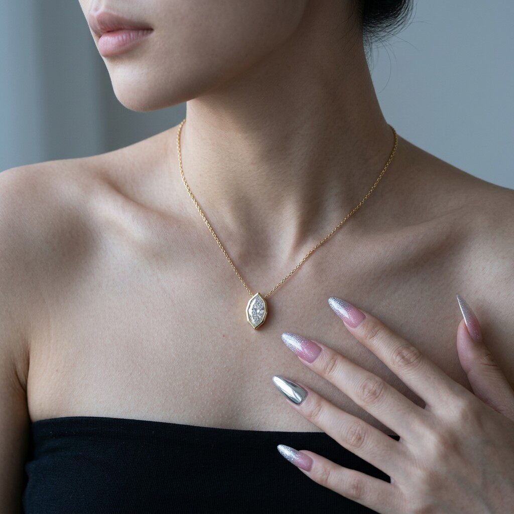 Collier pendentif en moissanit - Bezels Set Pendant avis et prix