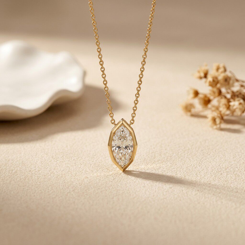 Collier pendentif en moissanit - Bezels Set Pendant avis et prix